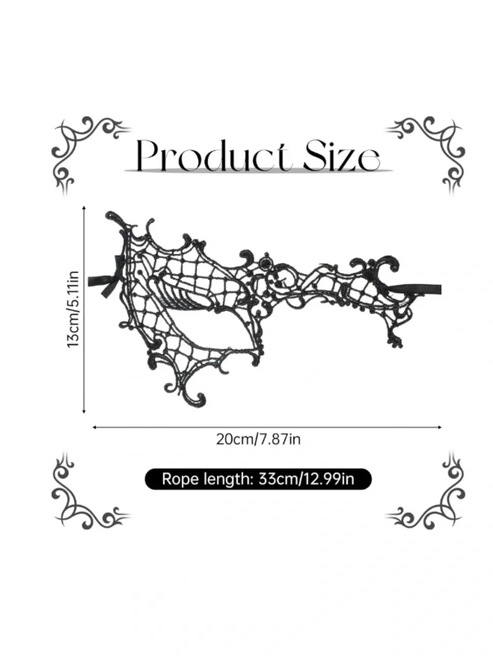 💞 New Black Lace Filigree Masquerade Mask